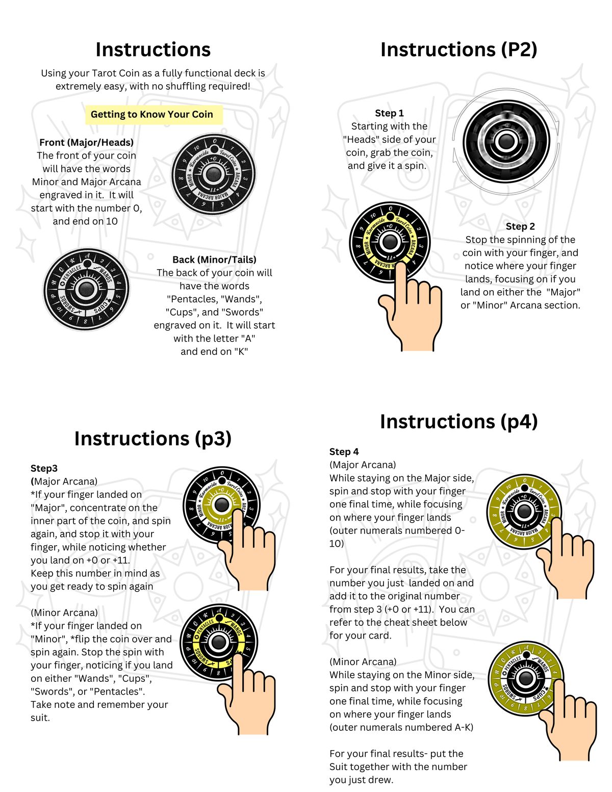 Tarot Coin Instructions